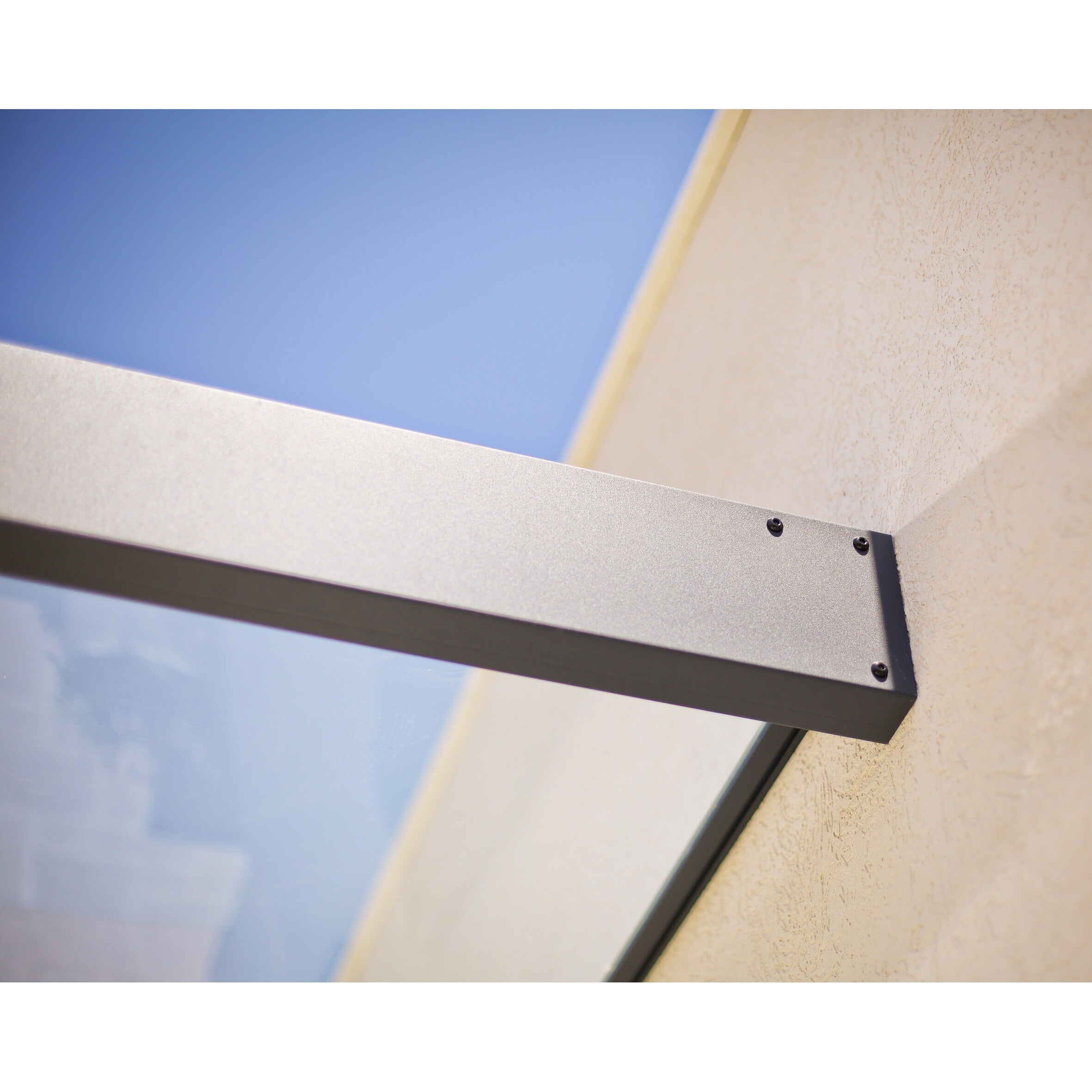 Auvent de porte et de fenêtre transparent gris Sophia de 3 pi