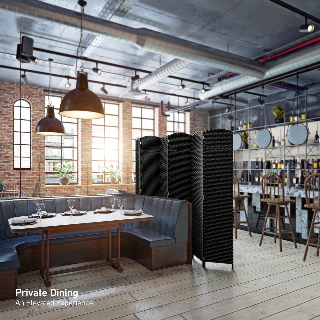 Séparateur de pièce Sorbus à 6 panneaux, cloison de séparation extra large et pliable, tissé à la main, à double charnière, en maille - 1,8 m