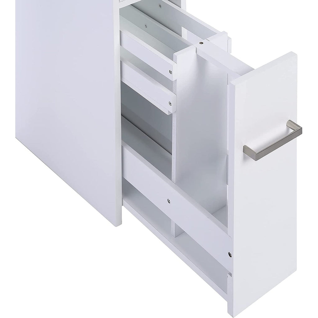 Spirich Home Slim Bathroom Storage Cabinet, Free Standing Toilet Paper Holder, Bathroom Cabinet Slide Out Drawer Storage