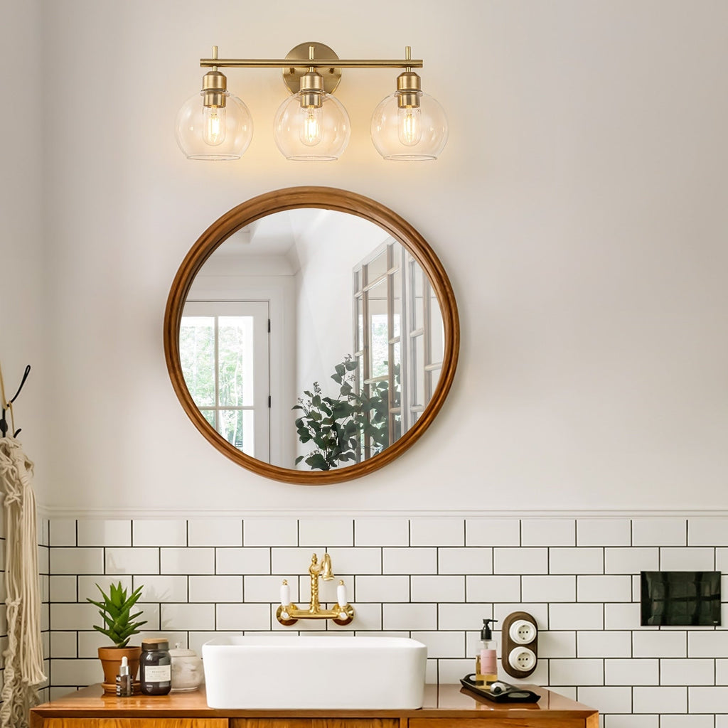 Starsky 4-Lights Modern Dimmable Bathroom Vanity Light with Globe Glass Shade