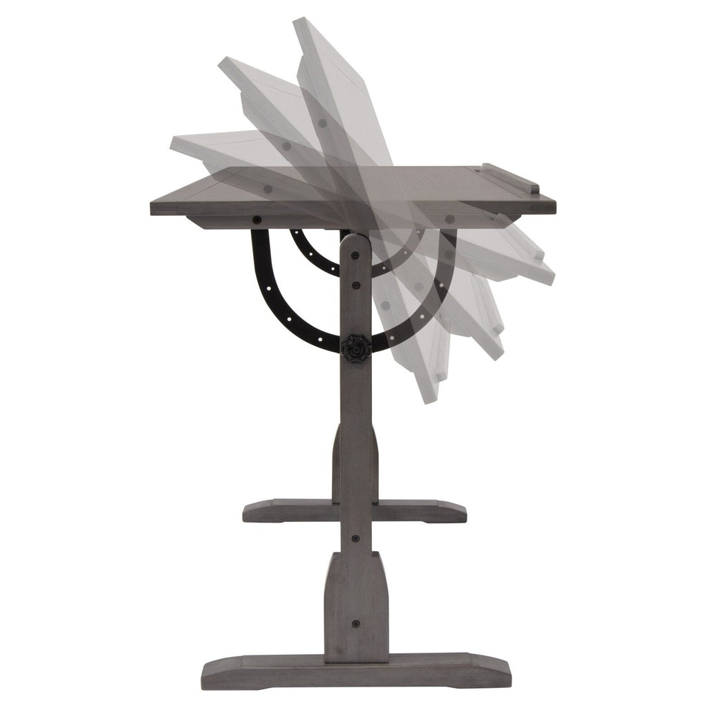 Table à dessin vintage en bois de 36 pouces avec plateau réglable en angle pour le dessin