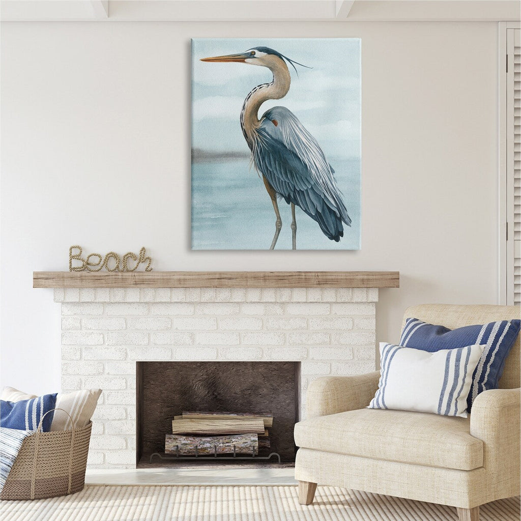 Stupell Heron Bird on Beach Canvas Wall Art Design by Grace Popp