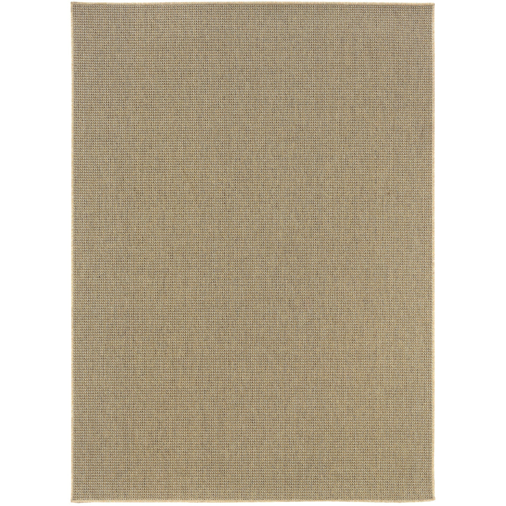 Style Haven Veranda Light Brown Solid Textured Indoor-Outdoor Area Rug