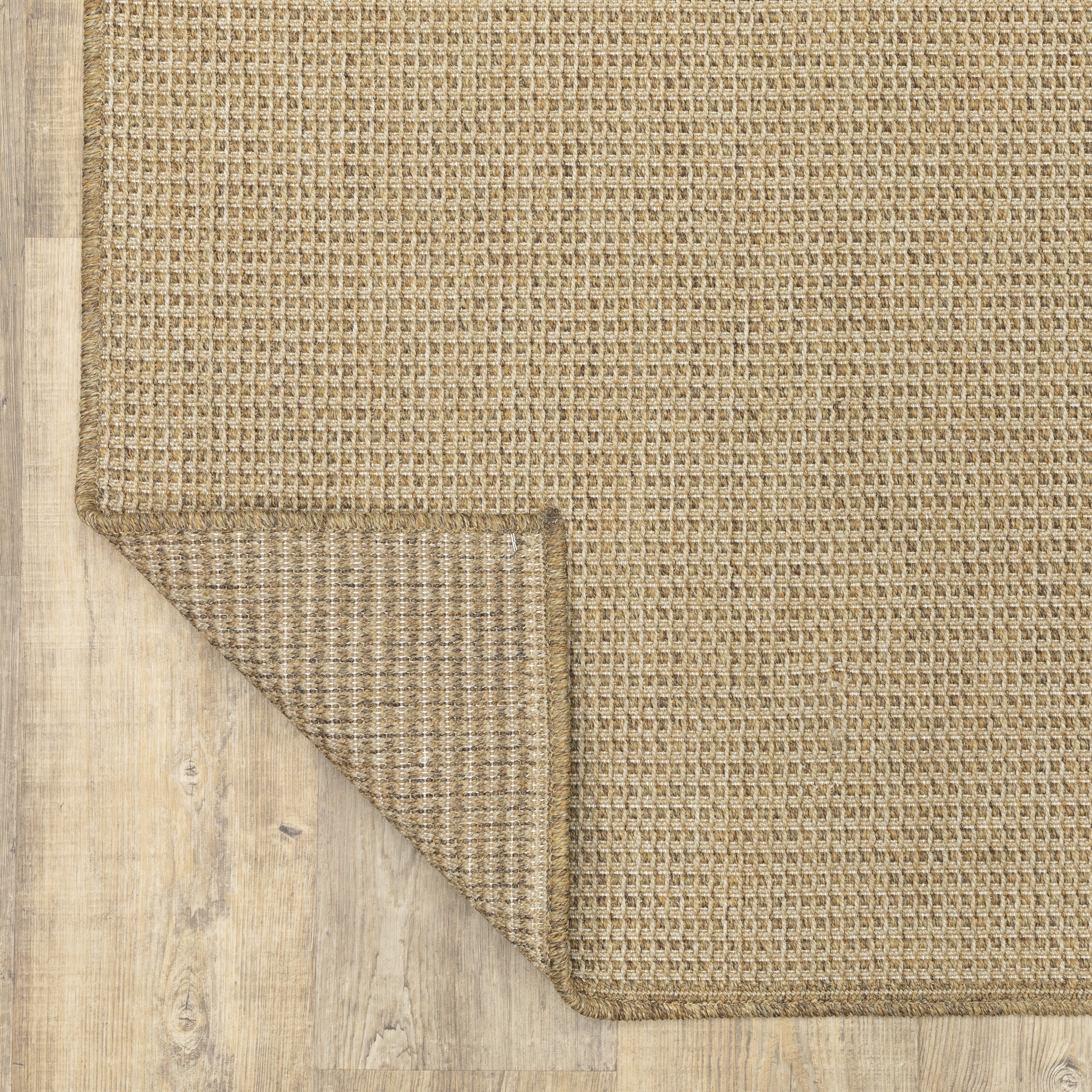 Style Haven Veranda Light Brown Solid Textured Indoor-Outdoor Area Rug