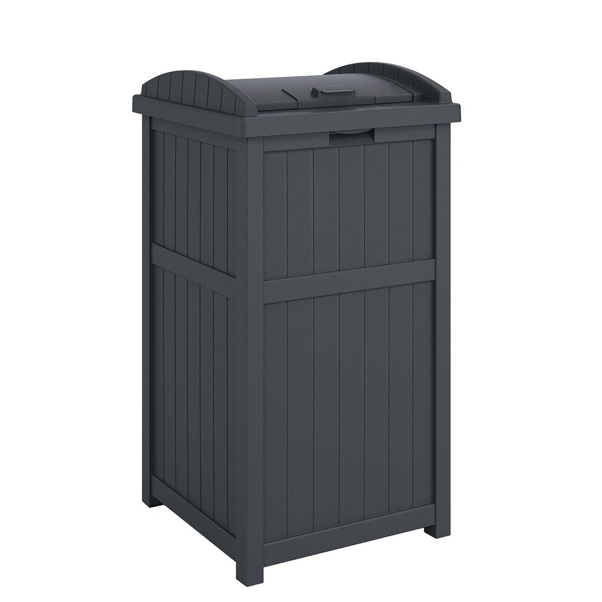 Suncast 30 Gallon Hideaway Trash Waste Bins for Outdoor, Cyberspace