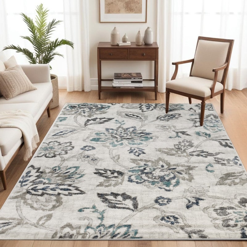 Superior Jacobean Farmhouse Floral Indoor Area Rug