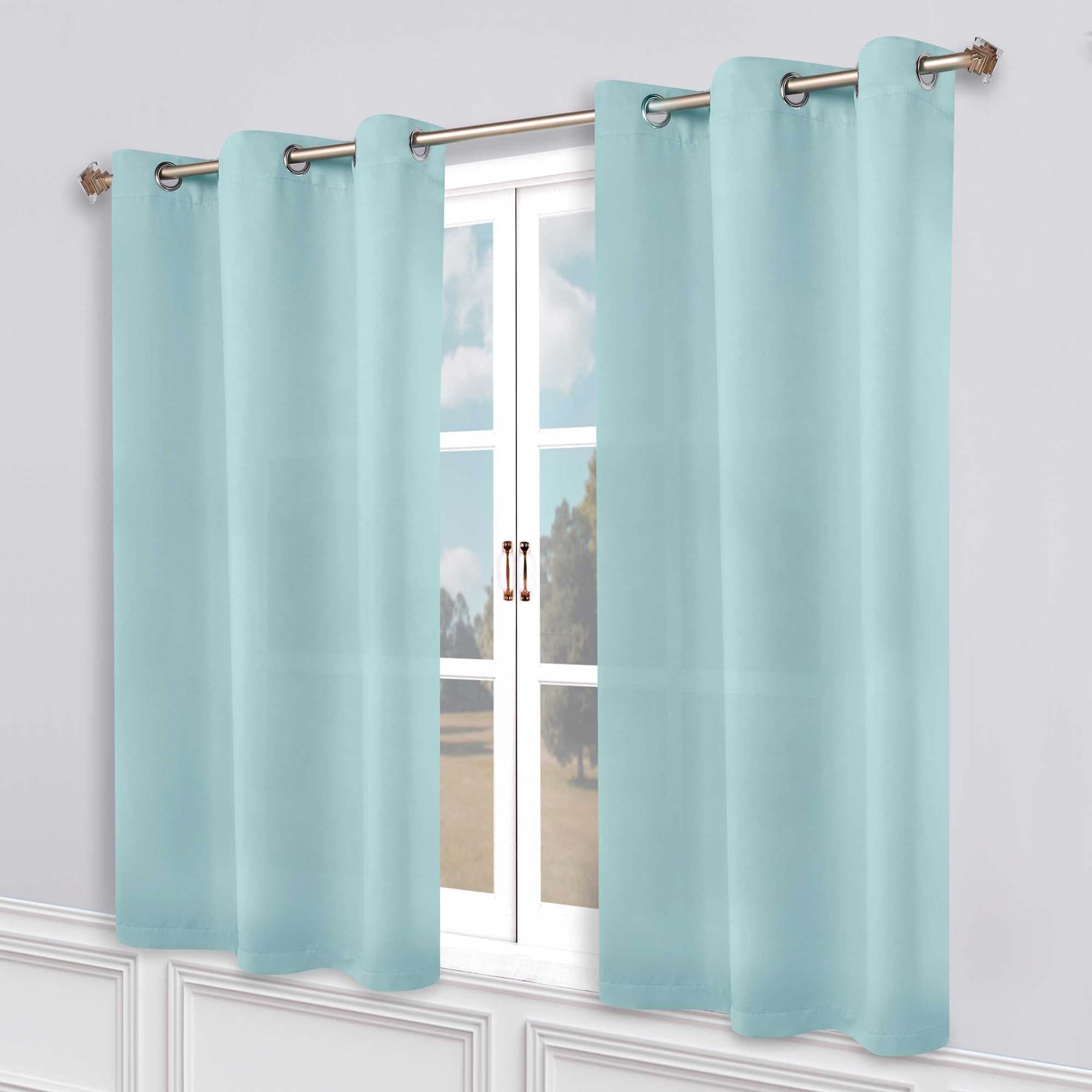 Superior Modern Solid Washable Room Darkening Blackout Curtains, Set of 2 Panels