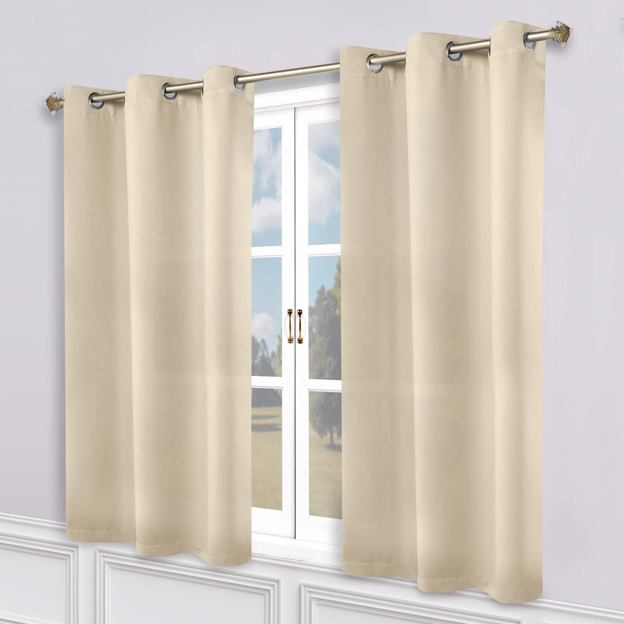 Superior Modern Solid Washable Room Darkening Blackout Curtains, Set of 2 Panels