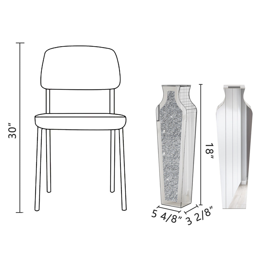 Grand vase de sol en diamant concassé