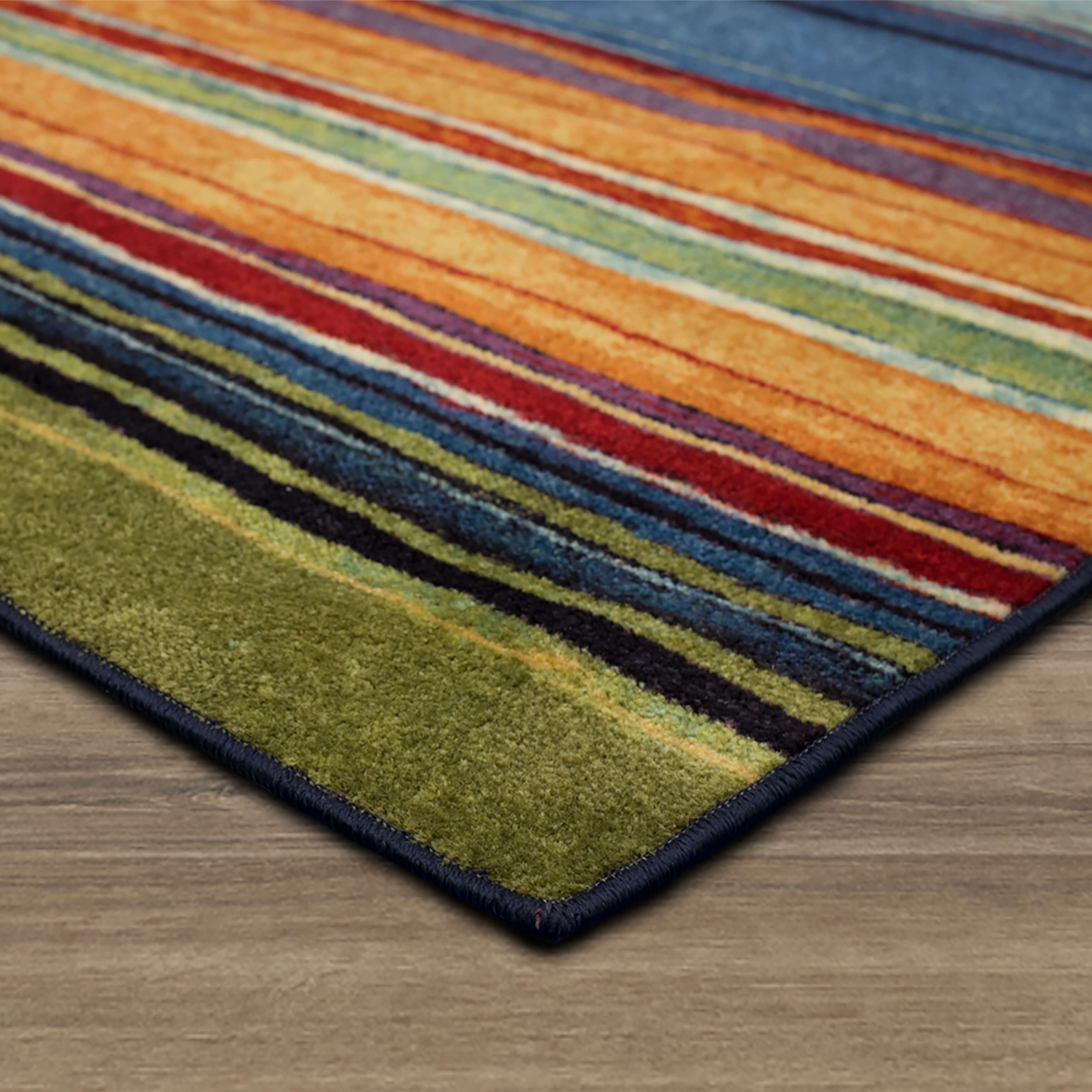 The Curated Nomad Sultan Multicolor Striped Boho Area Rug