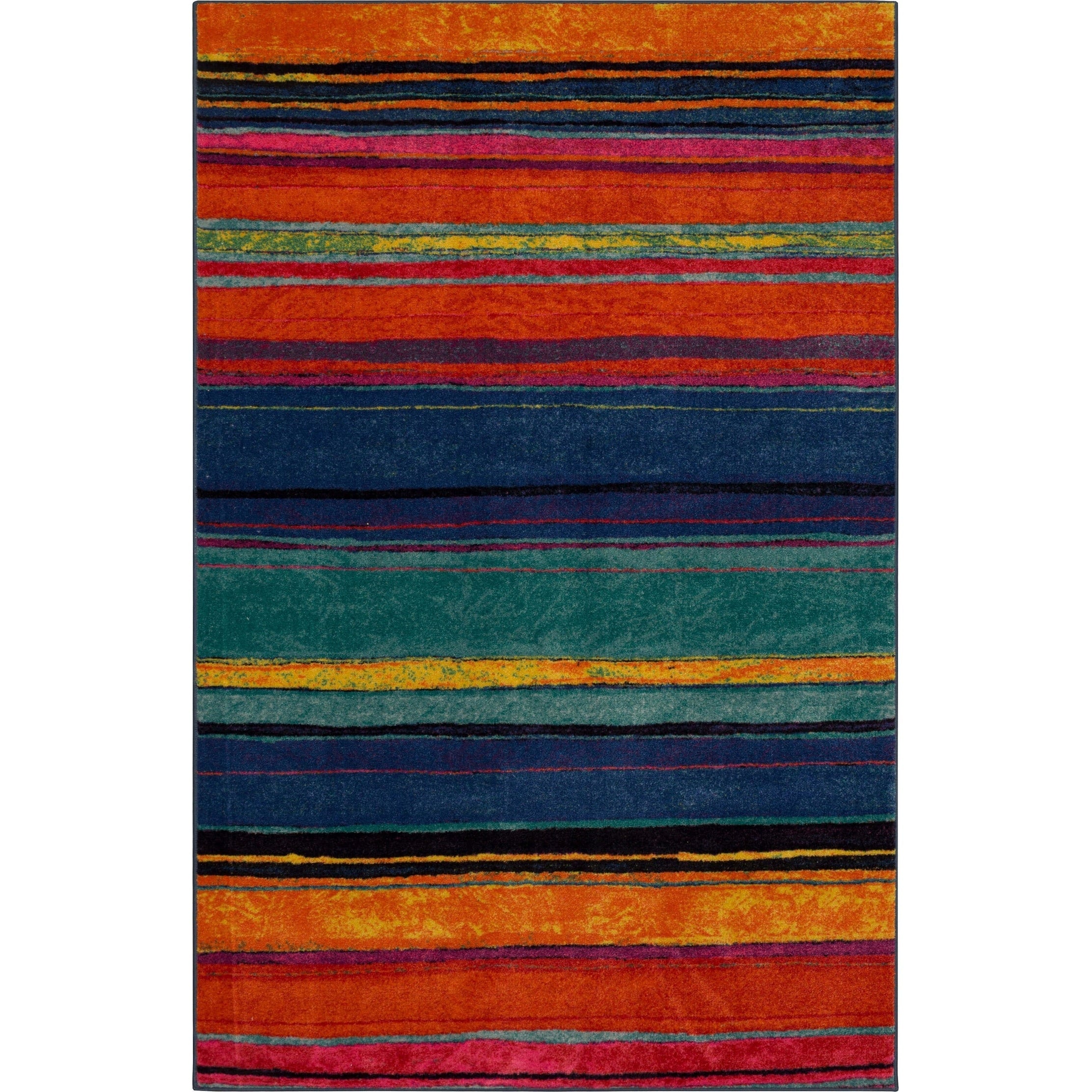 The Curated Nomad Sultan Multicolor Striped Boho Area Rug