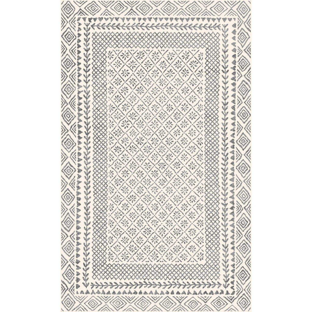 Tapis Livabliss Tiffany Grey à bordure bohème