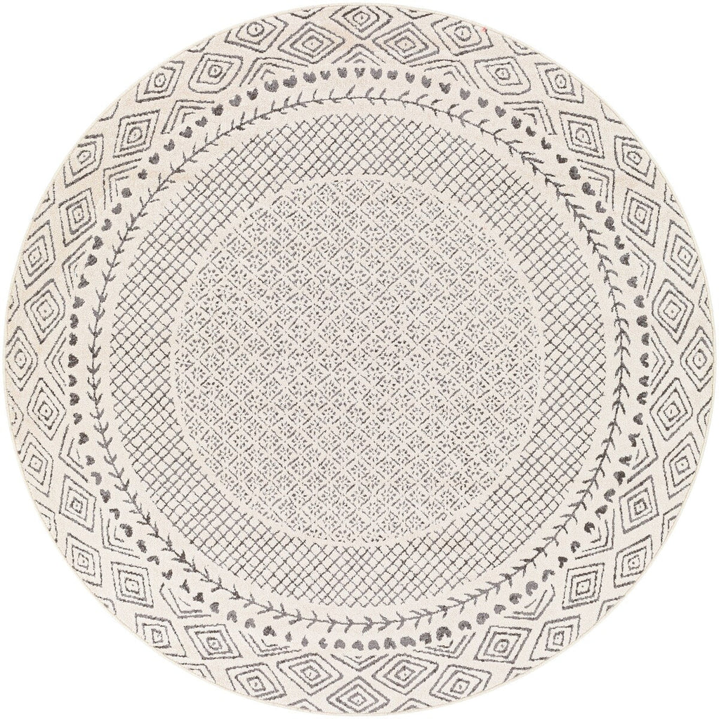 Tapis Livabliss Tiffany Grey à bordure bohème