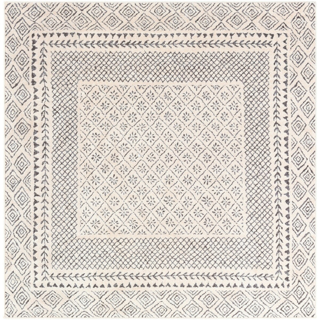 Tapis Livabliss Tiffany Grey à bordure bohème