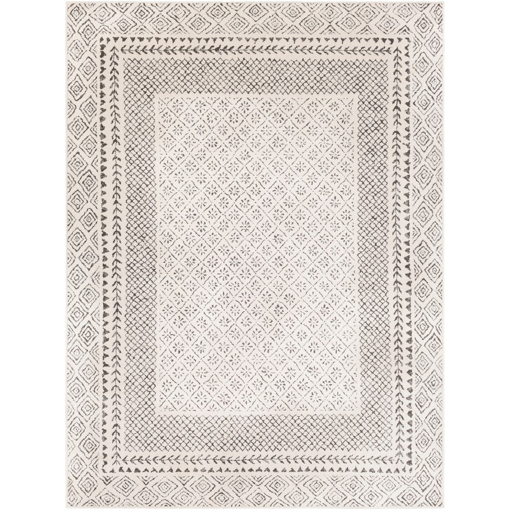 Tapis Livabliss Tiffany Grey à bordure bohème