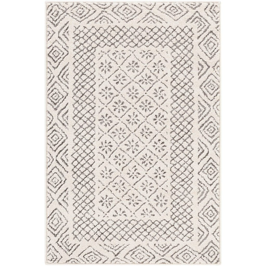Tapis Livabliss Tiffany Grey à bordure bohème