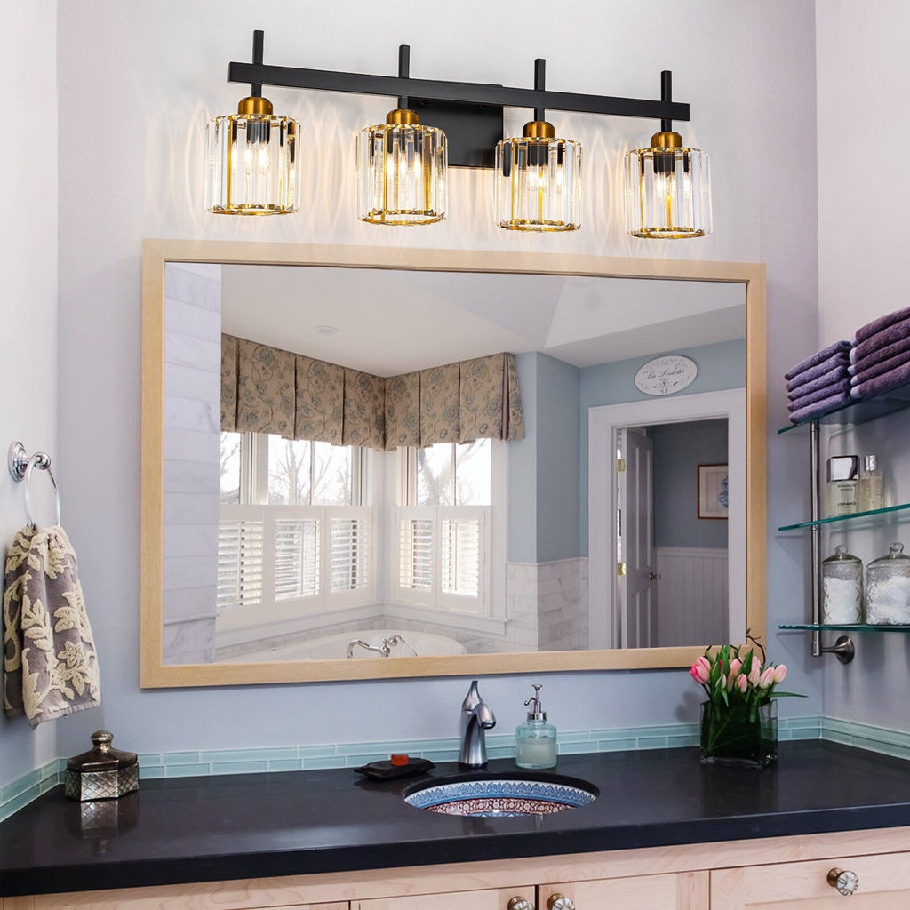 3/4/5-Light Modern Dimmable Crystal Bathroom Vanity Lights Fixtures Over Mirror