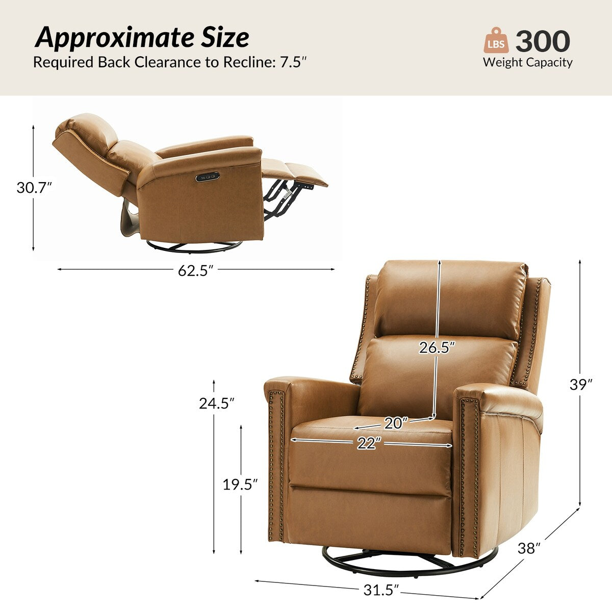 Tobias Traditional Swivel And Rocker Power Recliner Set of 2 by HULALA HOME