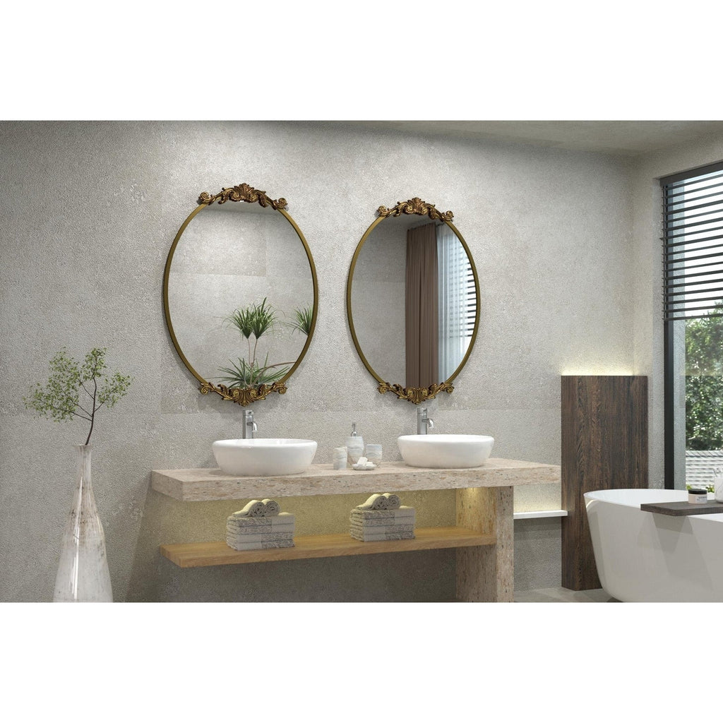 Oval Vintage Ornate Baroque Wall Mirror