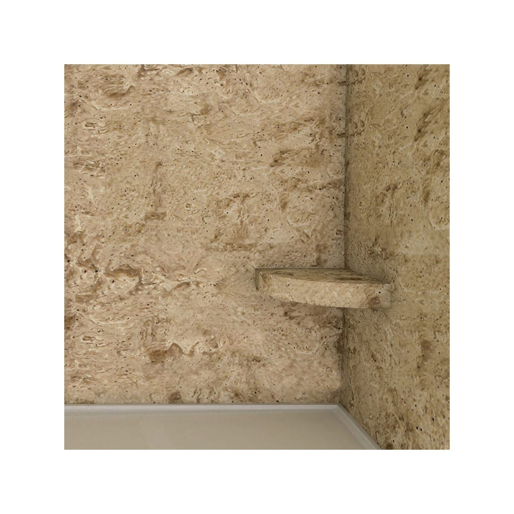 Siège de douche d'angle mural en surface solide Transolid Studio 14 po x 14 po - 14,5 x 14,25 x 3