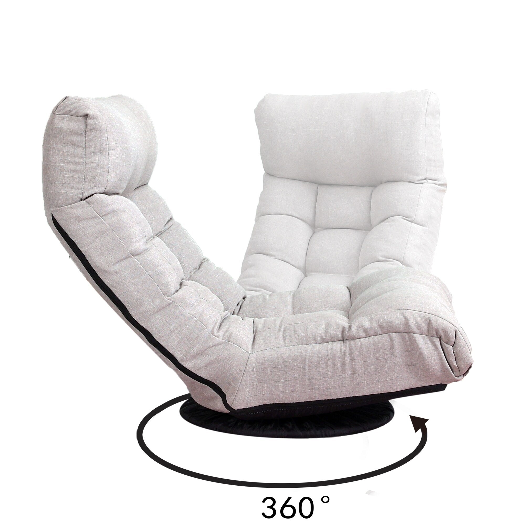 Upholstered Armless Recliner Set with Ottoman and Adjustable Headrest
