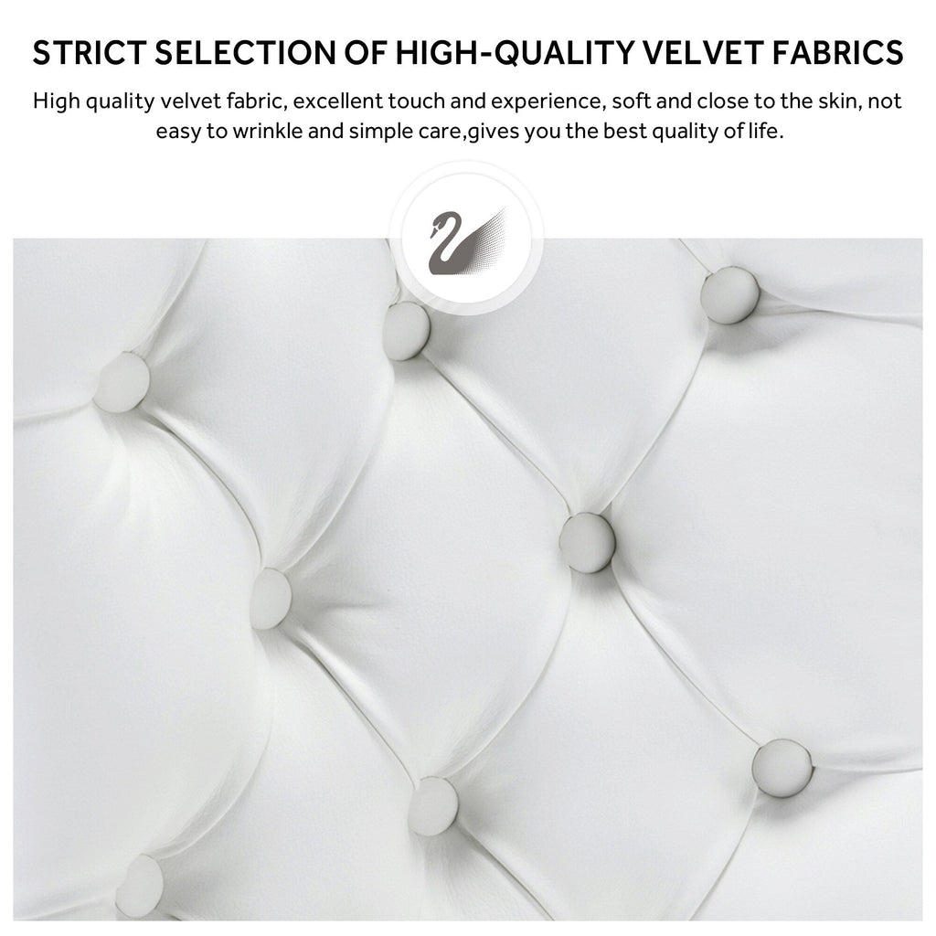 Chaise de salle à manger capitonnée en velours avec pieds en bois massif, lot de 6