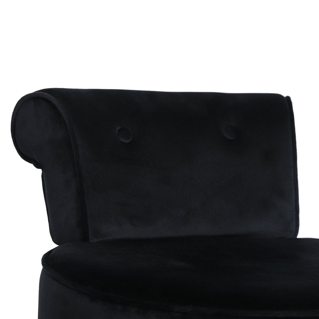 VEIKOUS Makeup Vanity Stool Chair with Low Back and Wood Legs-17.3 x 15.7 x 25.1