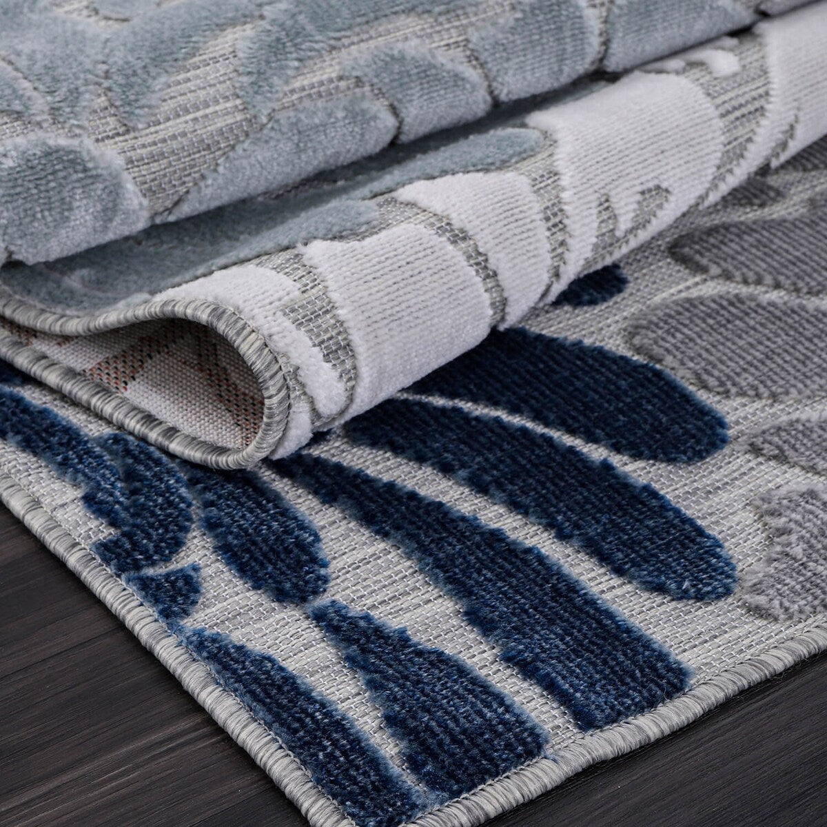 VILLADECOR Floral Indoor Outdoor Area Rug Low High Pile Rugs For Patio