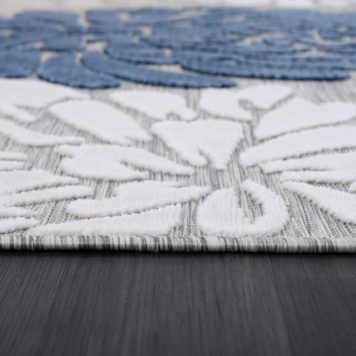 VILLADECOR Floral Indoor Outdoor Area Rug Low High Pile Rugs For Patio