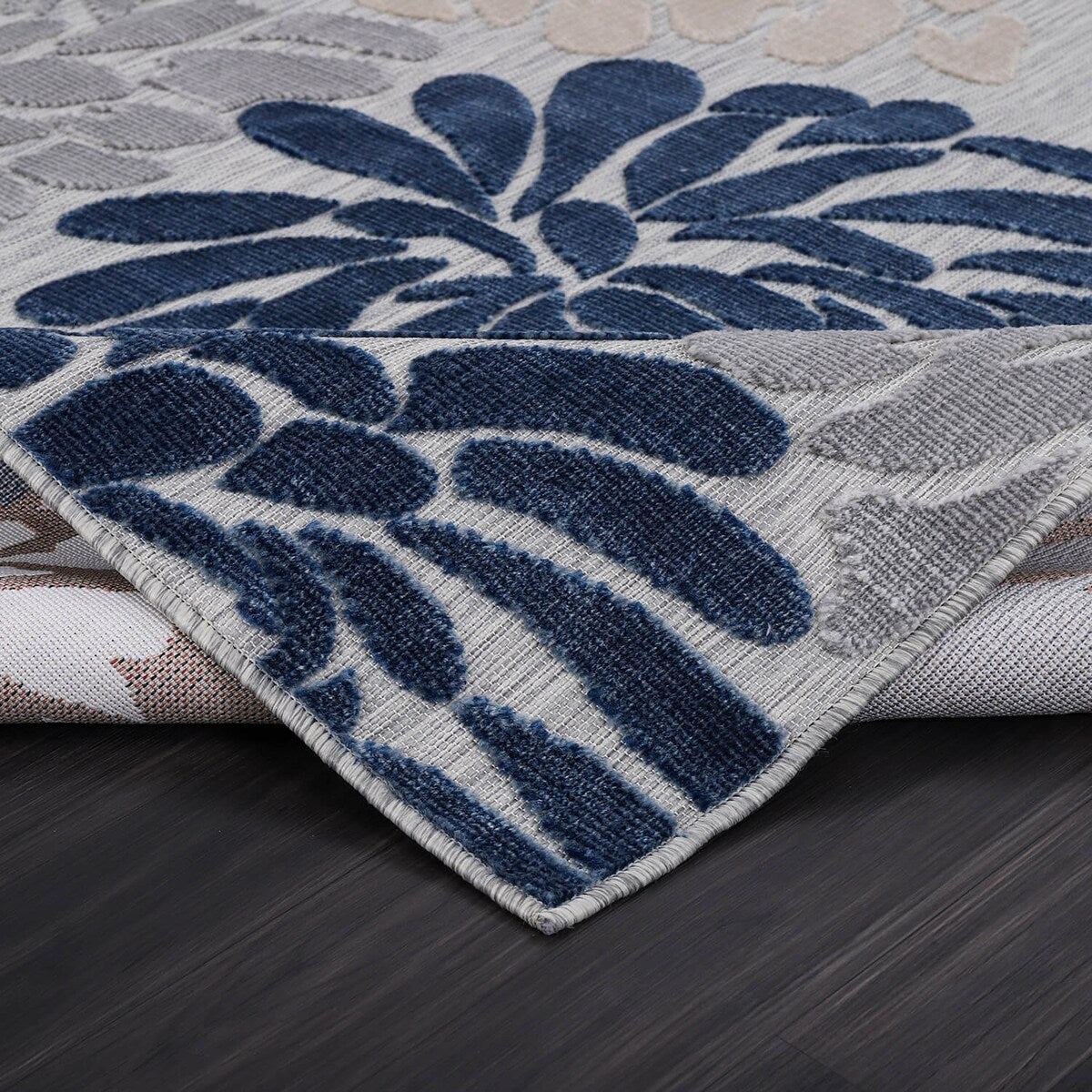 VILLADECOR Floral Indoor Outdoor Area Rug Low High Pile Rugs For Patio