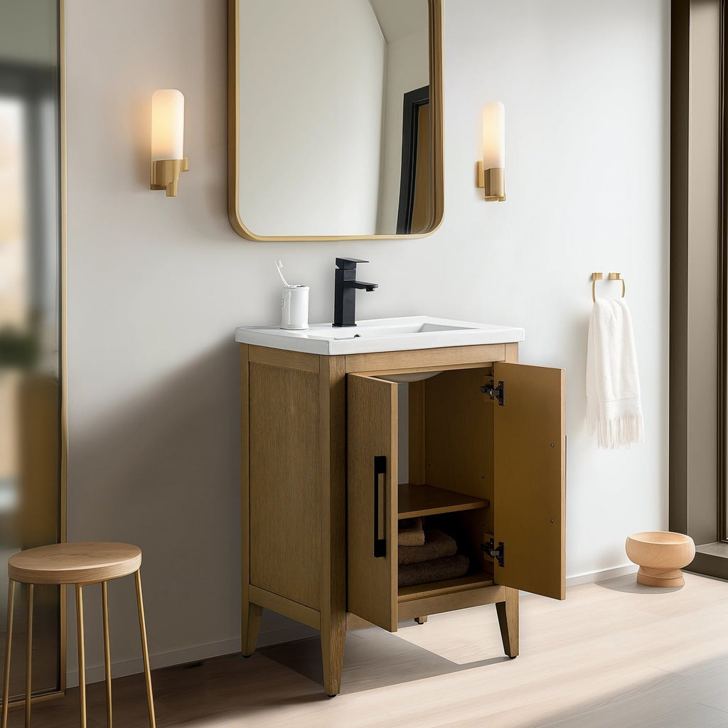 Meuble-lavabo simple Vanity Art 20, 24 ou 30 avec dessus en céramique