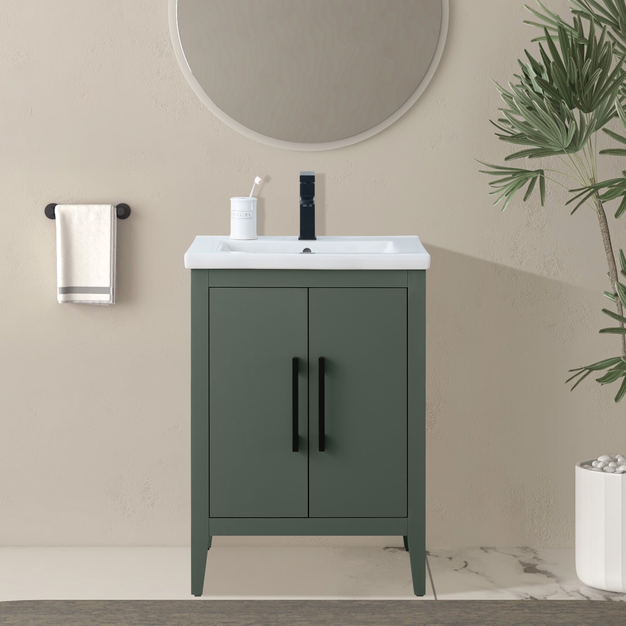 Meuble-lavabo simple Vanity Art 20, 24 ou 30 avec dessus en céramique
