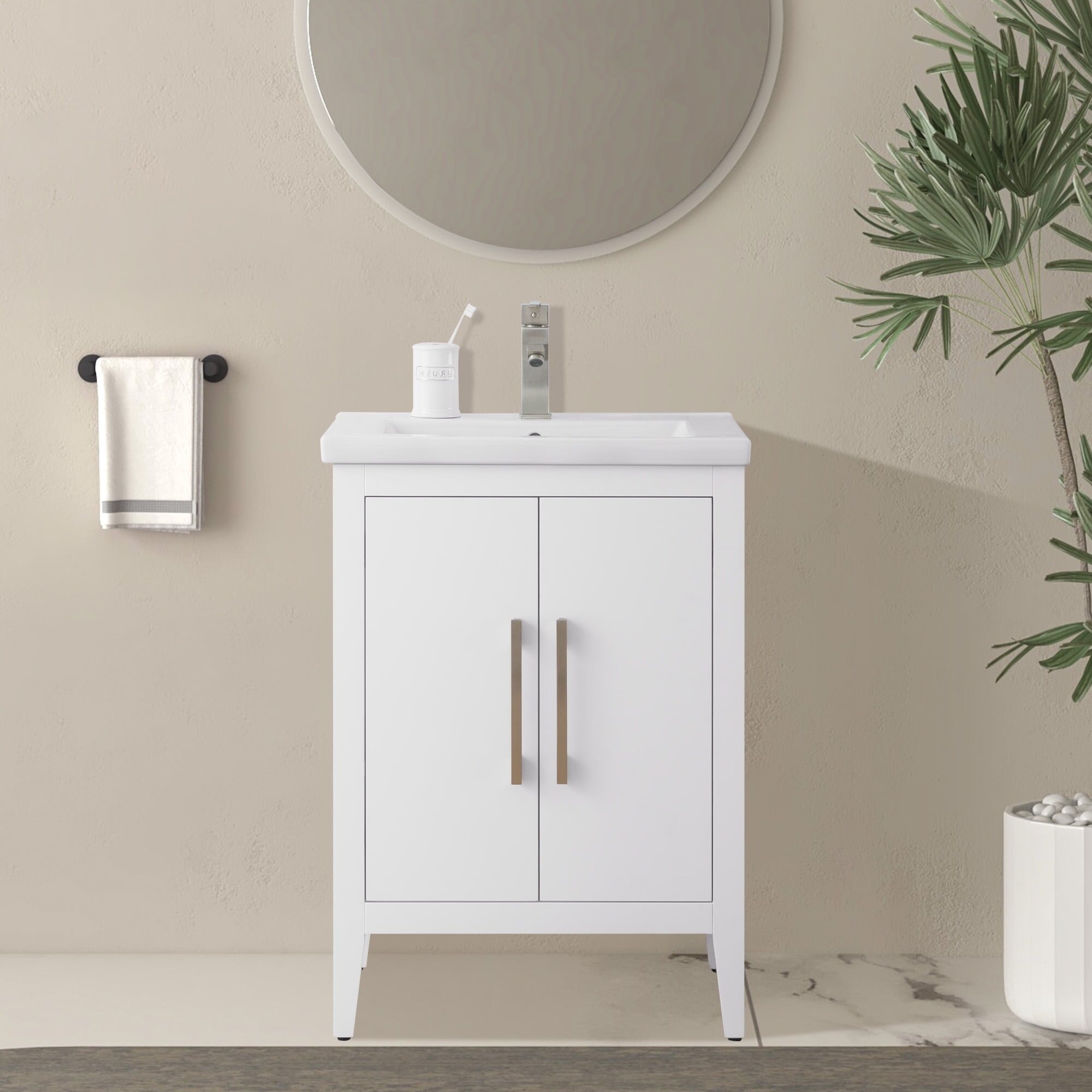 Meuble-lavabo simple Vanity Art 20, 24 ou 30 avec dessus en céramique