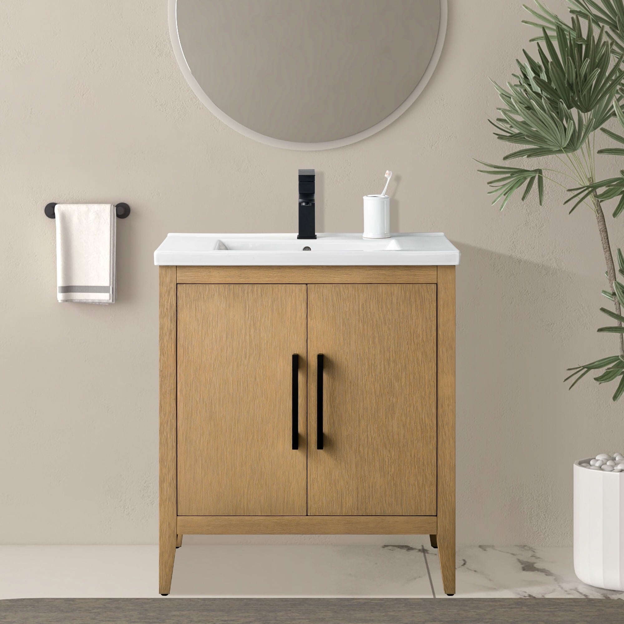 Meuble-lavabo simple Vanity Art 20, 24 ou 30 avec dessus en céramique