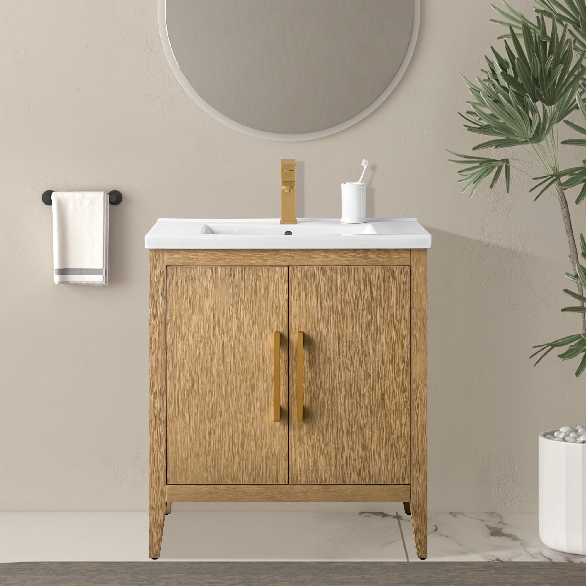 Meuble-lavabo simple Vanity Art 20, 24 ou 30 avec dessus en céramique