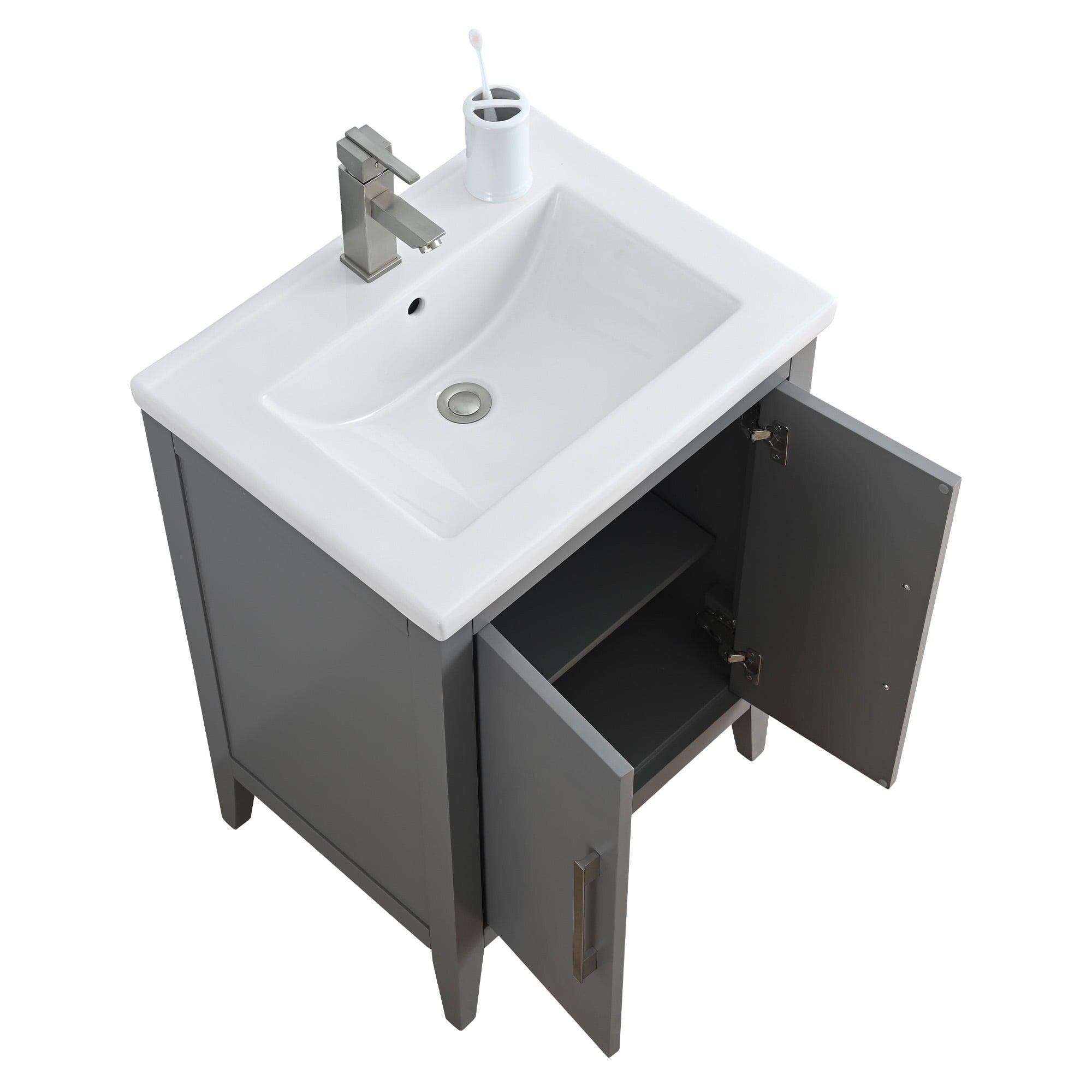Meuble-lavabo simple Vanity Art 20, 24 ou 30 avec dessus en céramique