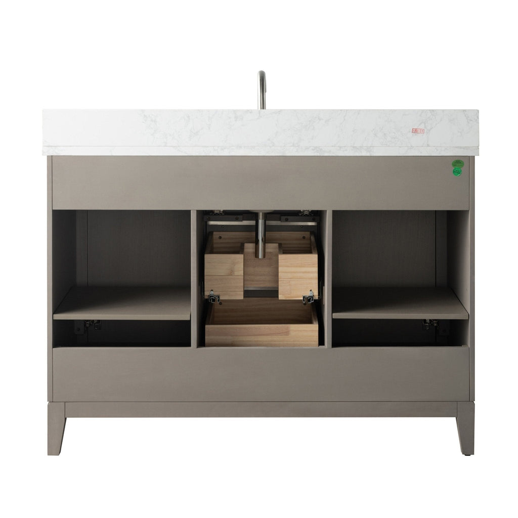 Meuble-lavabo de salle de bain Vanity Art avec lavabo en céramique et plateau en marbre reconstitué