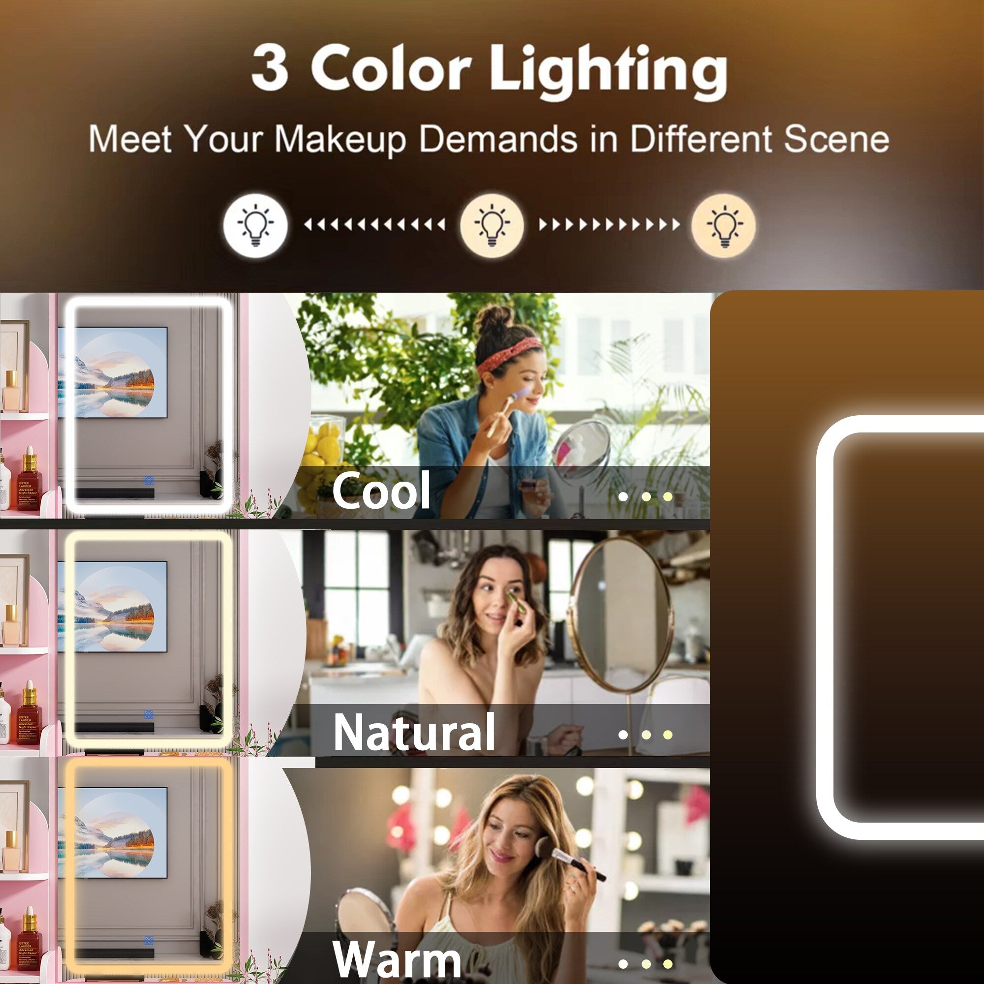 Ensemble de coiffeuse avec miroir et lampe, coiffeuse de maquillage avec tabouret