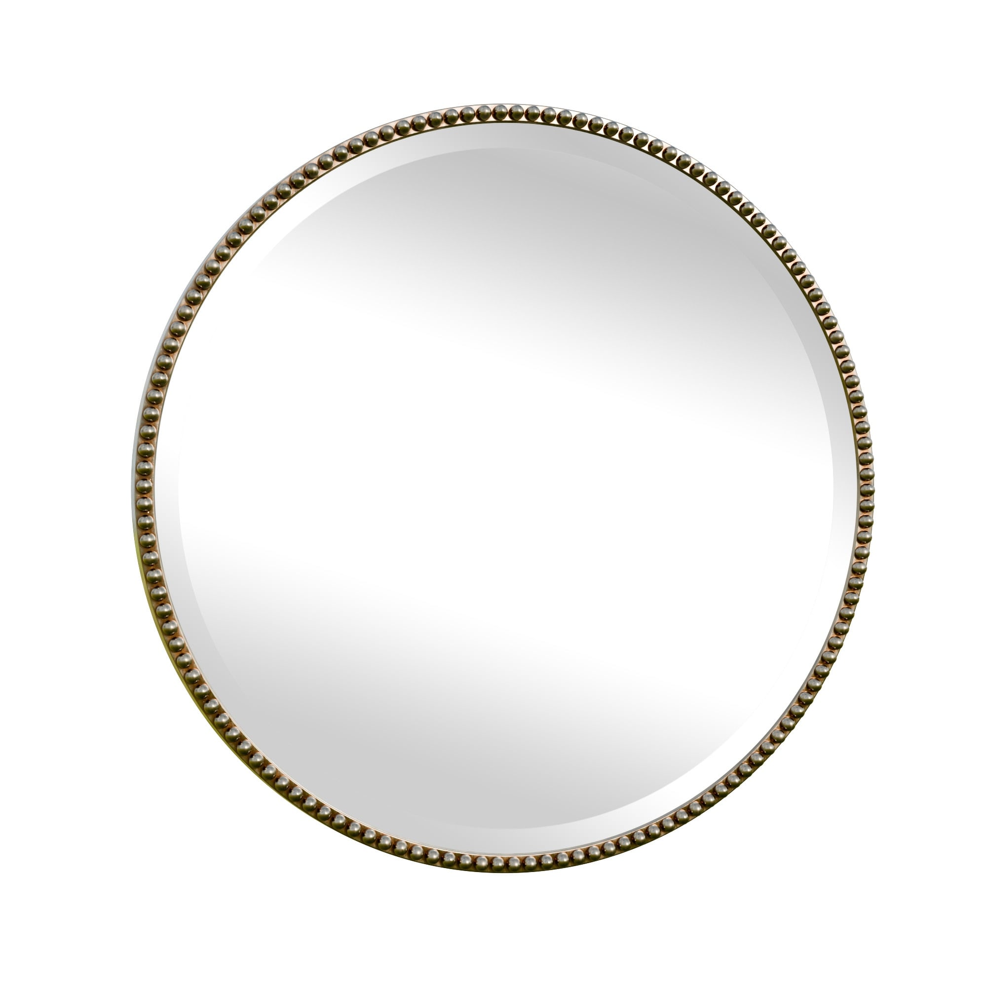 Vintage Round Bathroom Mirror with Beaded Frame