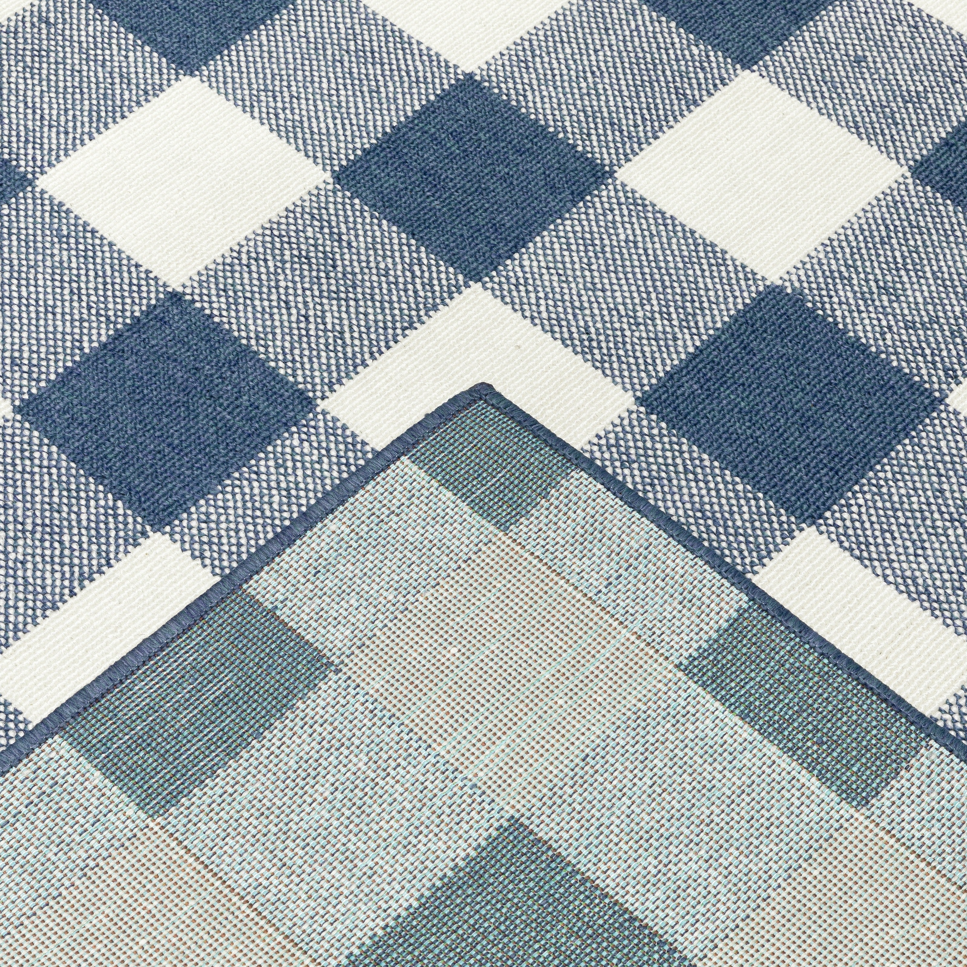 Vista Home Malta Gingham Check Indoor/Outdoor Area Rug