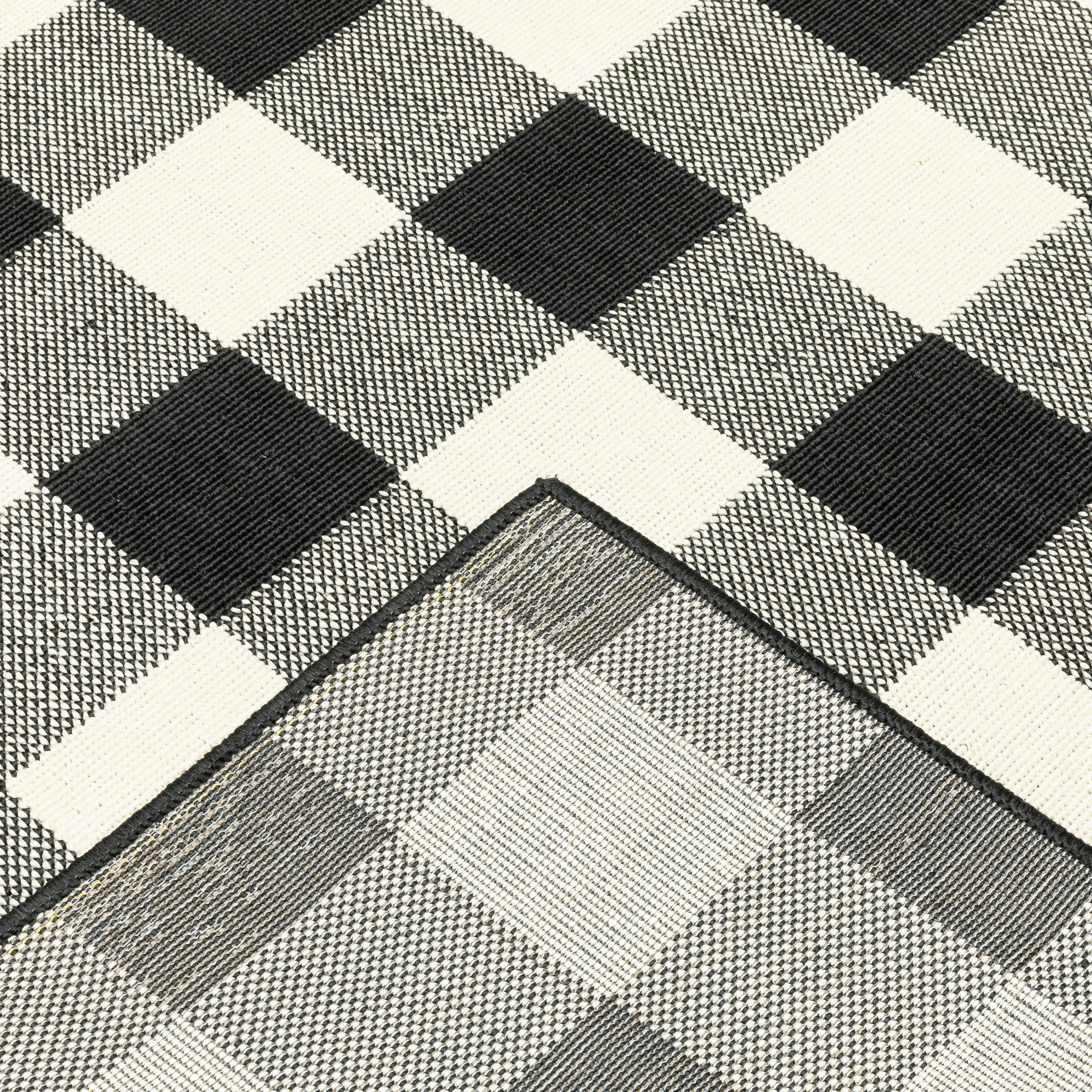 Vista Home Malta Gingham Check Indoor/Outdoor Area Rug