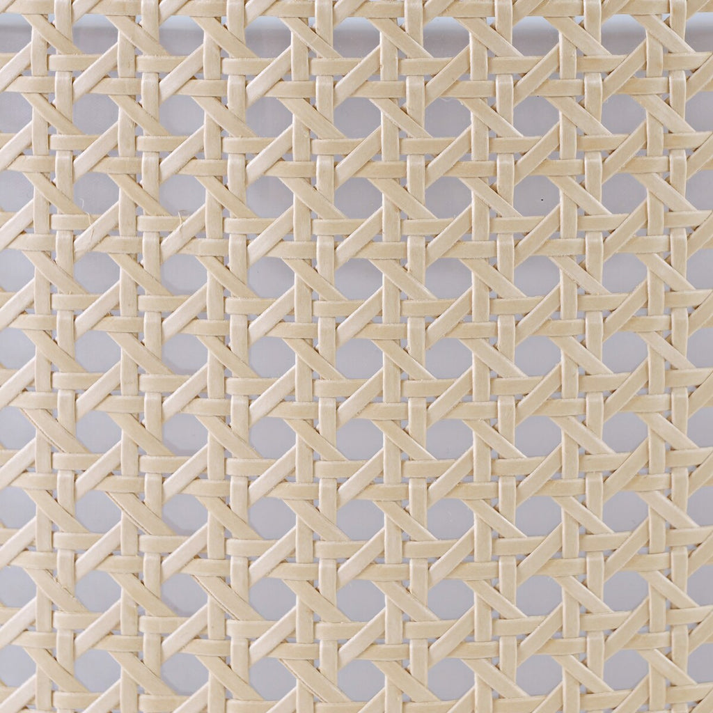 WINGBO Modern 3-Light Flush Mount Ceiling Light Fixture with Rattan & Fabric Double Drum Shade