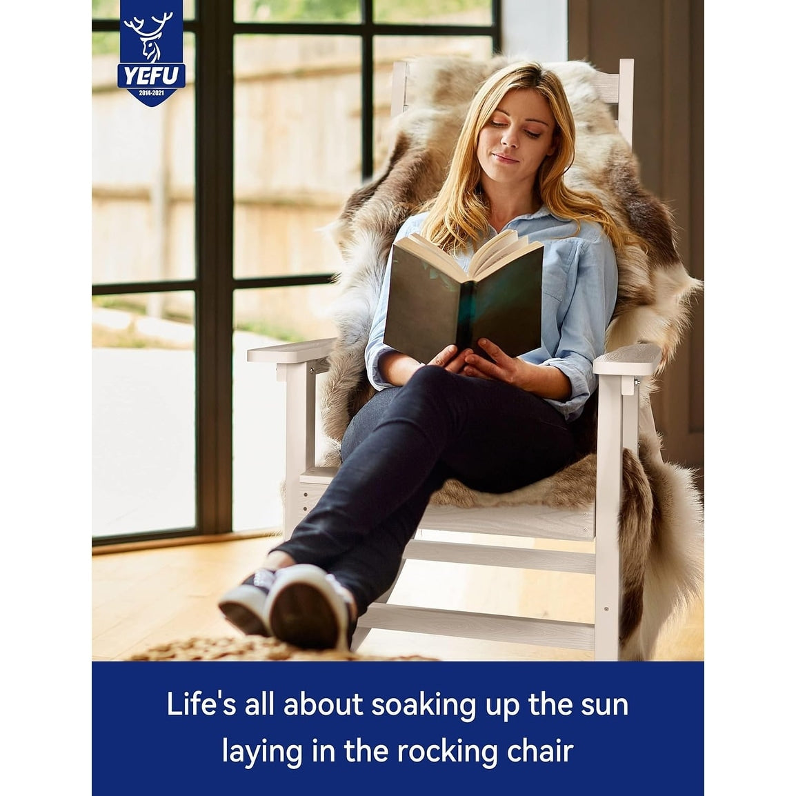 Chaise à bascule d'extérieur toutes saisons WINSOON, lot de 2