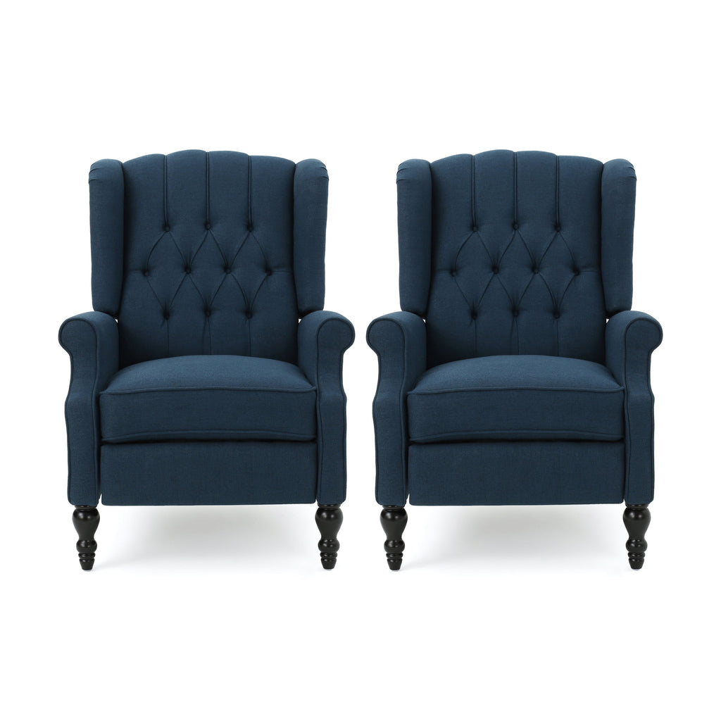 Walter Tufted Fabric Recliners (Set of 2) by Christopher Knight Home