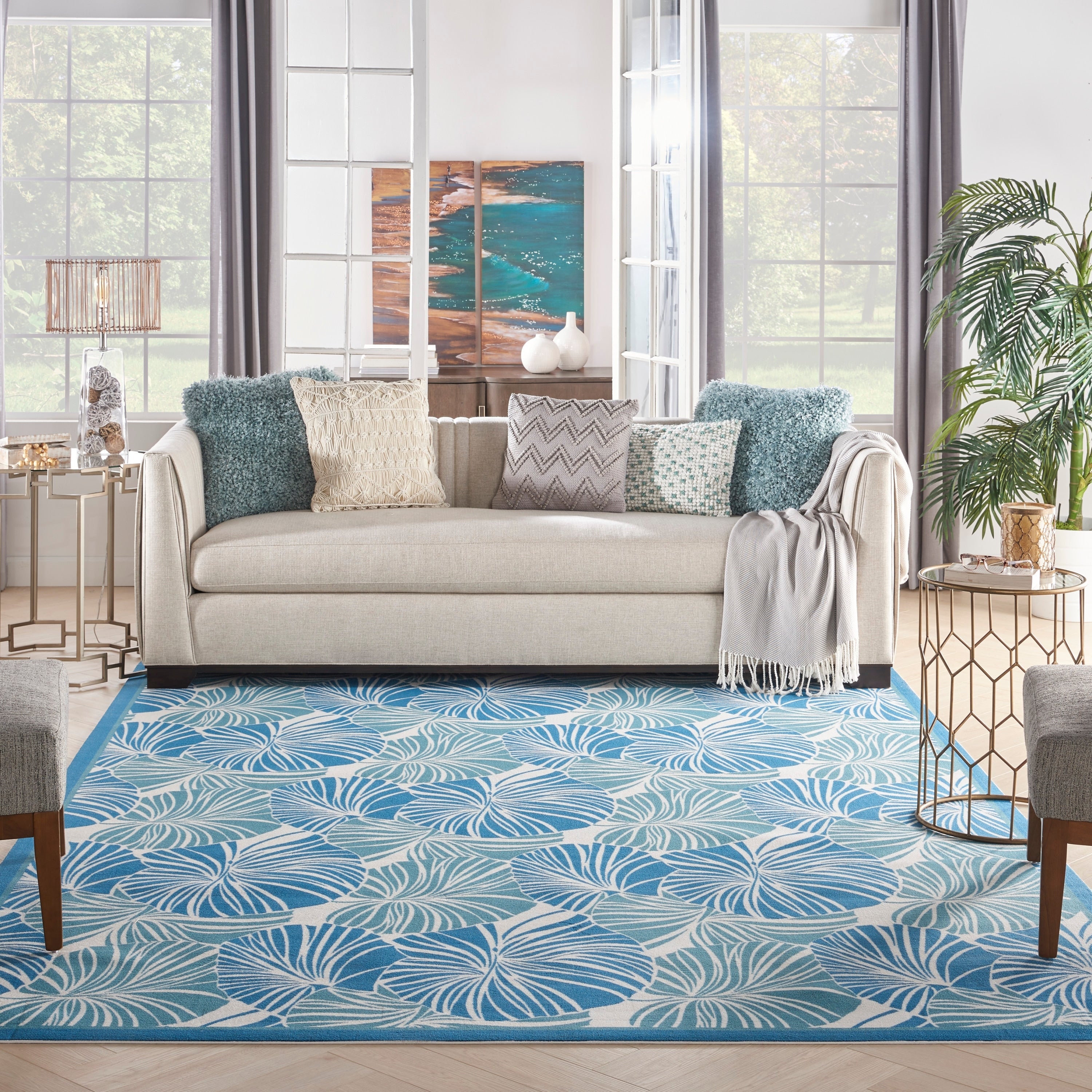 Waverly Sun N' Shade Modern Botanical Indoor/Outdoor Area Rug