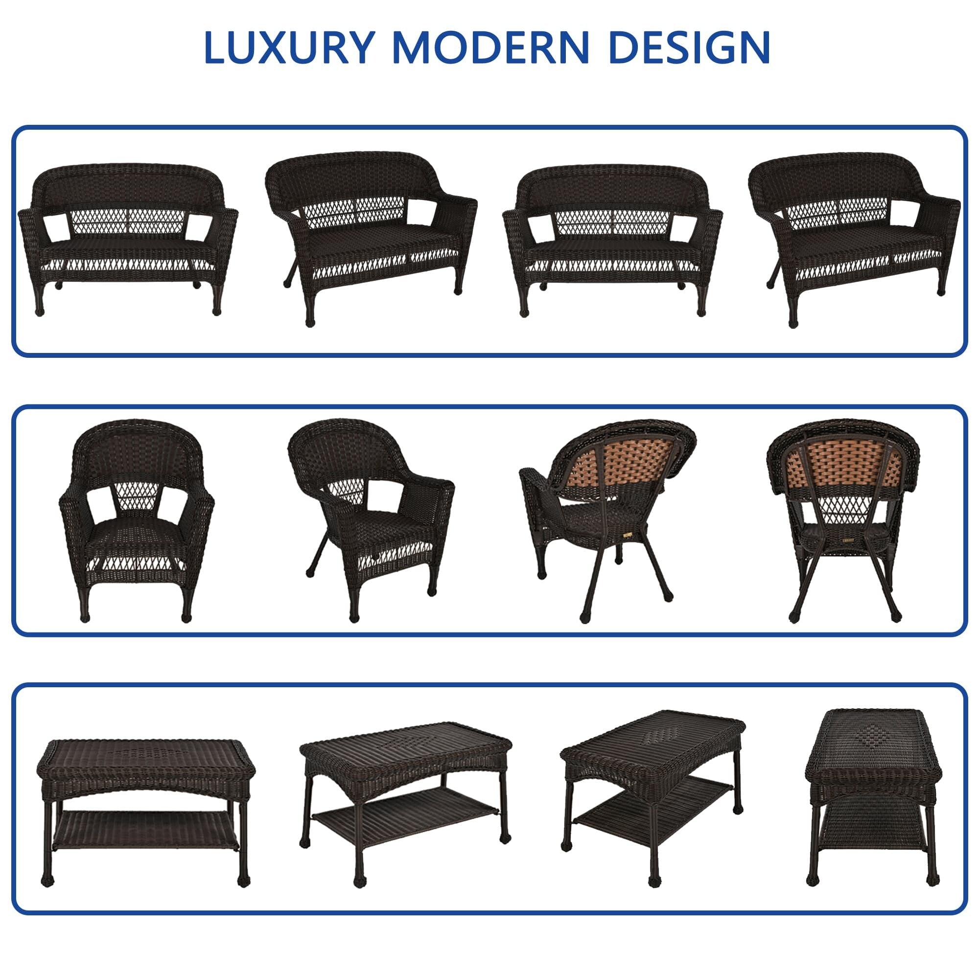 Wicker Patio 4-piece Conversation Set