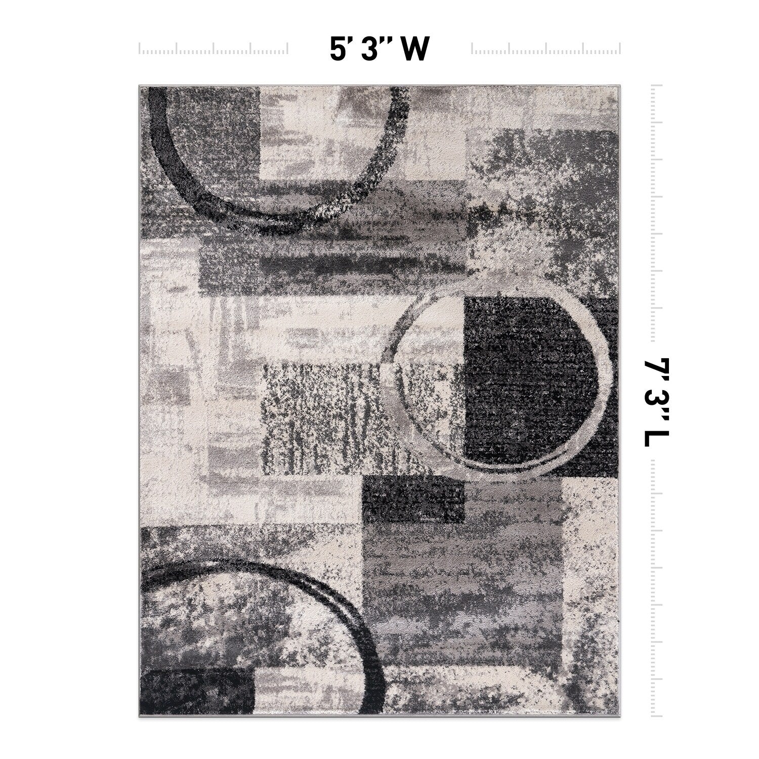 World Rug Gallery Abstract Polypropylene Machine-Made Circle Area Rug