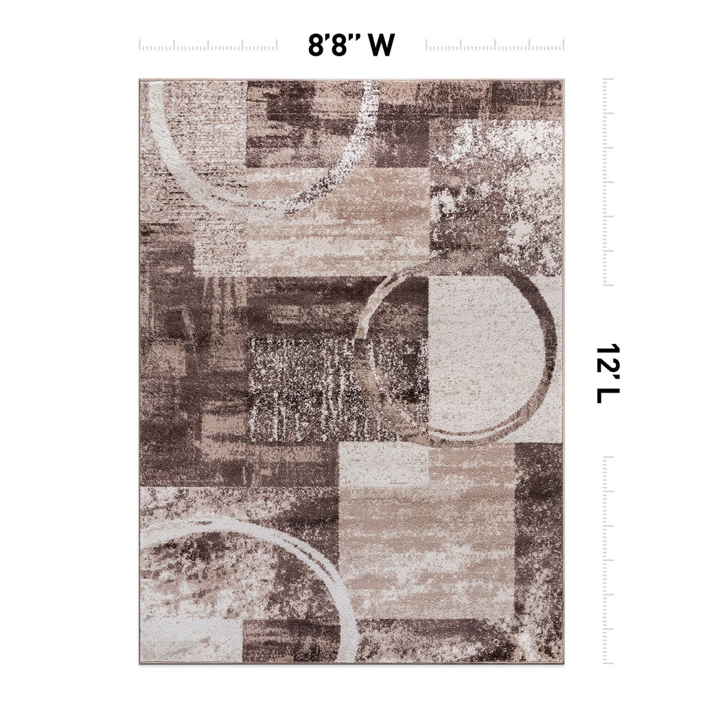 World Rug Gallery Abstract Polypropylene Machine-Made Circle Area Rug