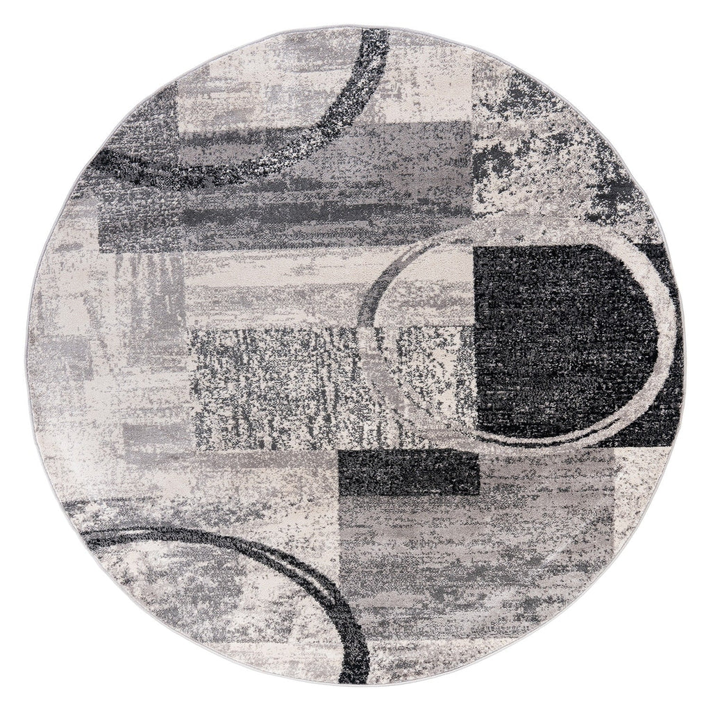 World Rug Gallery Abstract Polypropylene Machine-Made Circle Area Rug