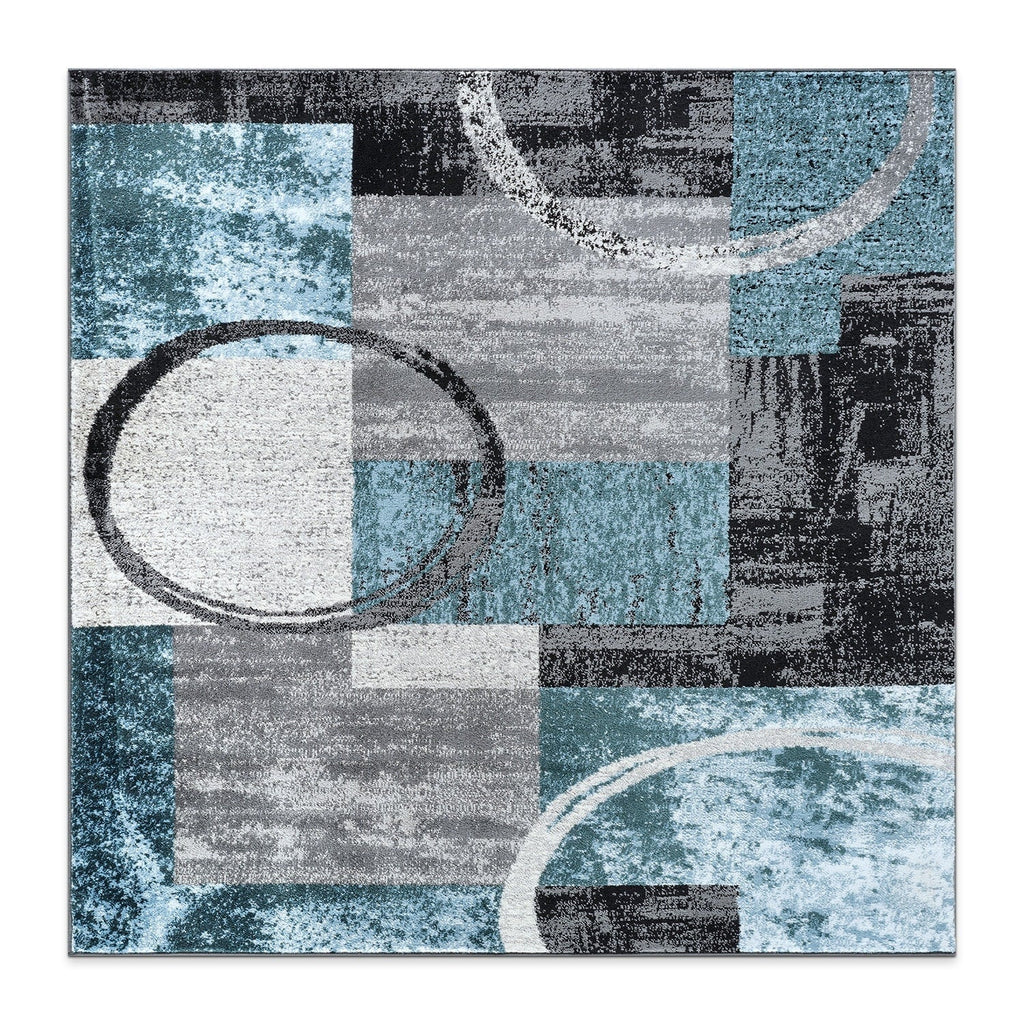 World Rug Gallery Abstract Polypropylene Machine-Made Circle Area Rug